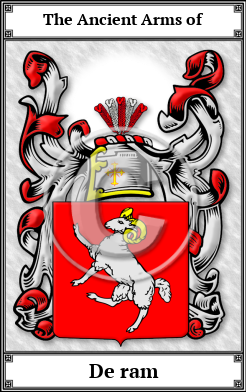 De ram Family Crest Download (JPG)  Book Plated - 150 DPI